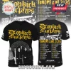Black Dropkick Murphys band tee with yellow distressed text, Celtic knot band photo, skull logos, and