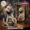 Elvis Presley collectible figure! White jumpsuit, black guitar, 'The King of Rock 'n' Roll' text, gold accents, music notes detail!