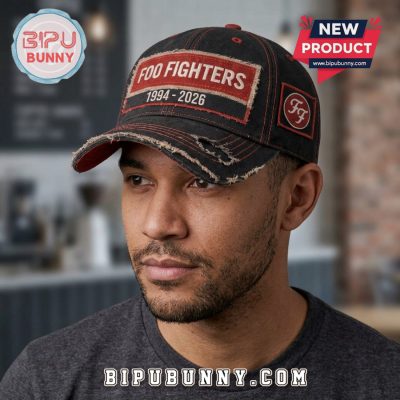 Foo Fighters Band 1994-2026 Distressed Graphic Baseball Cap