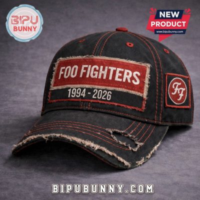 Foo Fighters Band 1994-2026 Distressed Graphic Baseball Cap