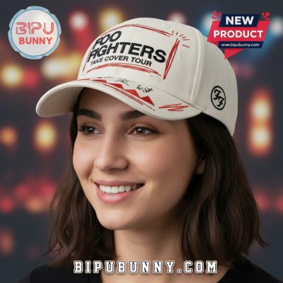 Foo Fighters Take Cover Tour Signature Cream Baseball Cap