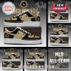 Black & gold custom MLB shoes! States include LA, SF, Texas & Colorado! Features 'Fourth Wing Night' text!