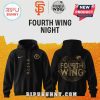 Black hoodie with gold SF Giants and Fourth Wing design! Text: FOURTH WING NIGHT!