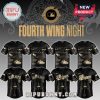 Fourth Wing Night apparel: black tees and baseball jerseys with gold dragon accents and team logos. Shop now!