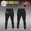 Black sweatpants with scale pattern, Fourth Wing Night text, and dragon-themed design elements.!