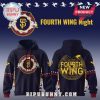 Fourth Wing Night hoodie featuring the SF logo in a decorative circle, dragon accents, and the text 'Fourth Wing'.!