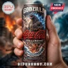 Godzilla Coca-Cola can art! 'King of the Monsters 1954-Forever' text in red and black. Retro movie monster vibe!