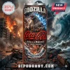 Godzilla Coca-Cola can art! King of Monsters 1954-Forever text! Wave, fire background!