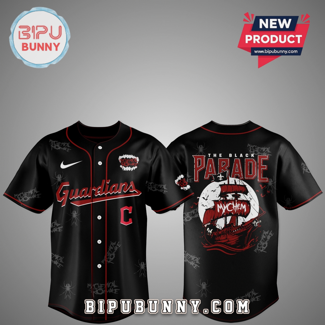 Guardians x My Chemical Romance The Black Parade 2026 Baseball Jersey Guardians x My Chemical Romance The Black Parade 2026 Baseball Jersey