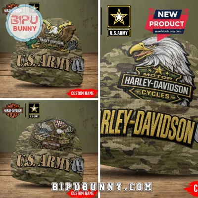 Harley-Davidson U.S. Army Camouflage Eagle Personalized Beanie Hat