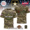 Camouflage army green t-shirt, retro Harley-Davidson shield logo, motorcycle graphic, 'BATTLE READY MILITARY' text, USA flags!