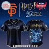 The San Francisco Giants baseball jersey features a Harry Potter theme with the 25 Years of Magic logo.!