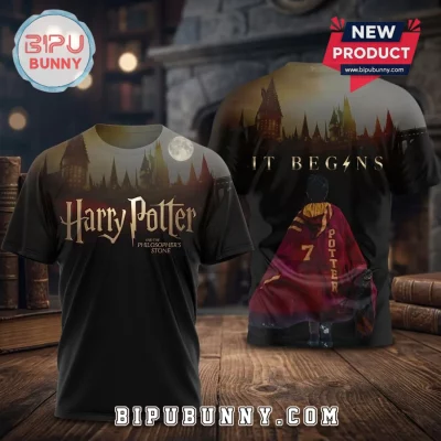Harry Potter Philosopher’s Stone It Begins Hogwarts 3D T-Shirt