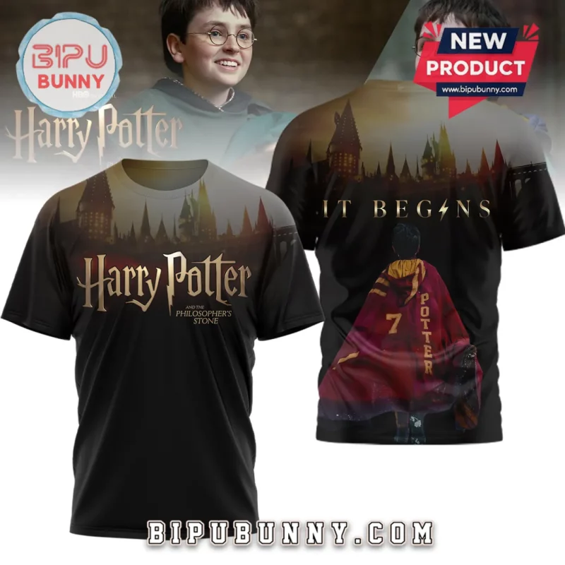 Harry Potter Philosopher’s Stone It Begins Hogwarts 3D T-Shirt