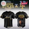Black baseball jersey with 'Mets' & Harry Styles 'Together' design! Fan apparel, tour 2026 merch.!
