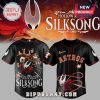 Black baseball jerseys with 'Hollow Knight Silksong' graphics! Astros version also shown!
