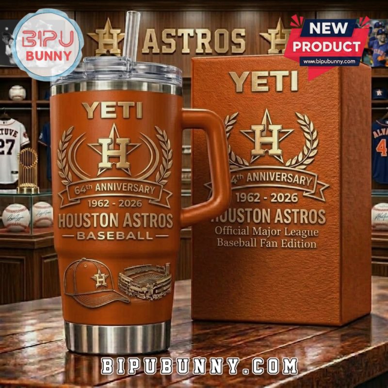 Houston Astros 64th Anniversary Baseball Fan Edition Yeti Tumbler