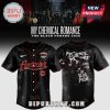 My Chemical Romance 'The Black Parade 2026' themed baseball jersey featuring 'Astros' text and skeleton imagery.!