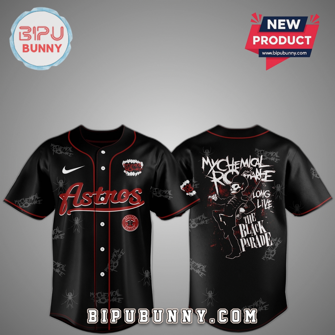 Houston Astros x My Chemical Romance Black Parade 2026 Baseball Jersey Houston Astros x My Chemical Romance Black Parade 2026 Baseball Jersey