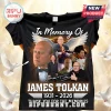 Black tee with 'In Memory Of James Tolkan 1931-2026' text & pics! RIP tee!