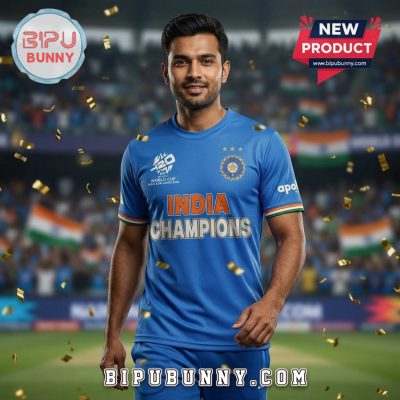 India Champions 2026 World Cup Cricket Premium Graphic T-Shirt