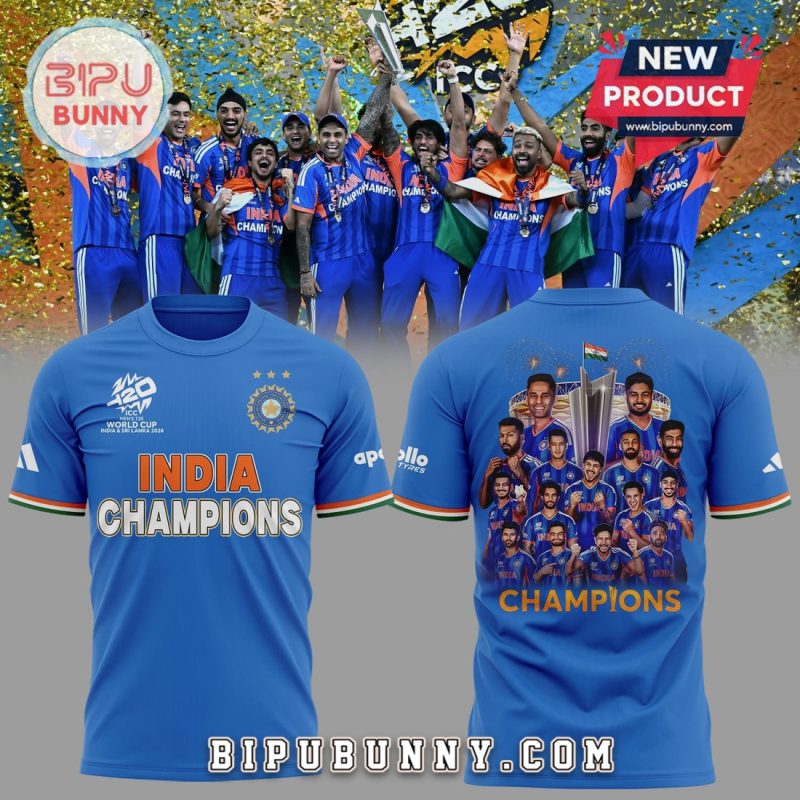 India Champions 2026 World Cup Cricket Premium Graphic T-Shirt