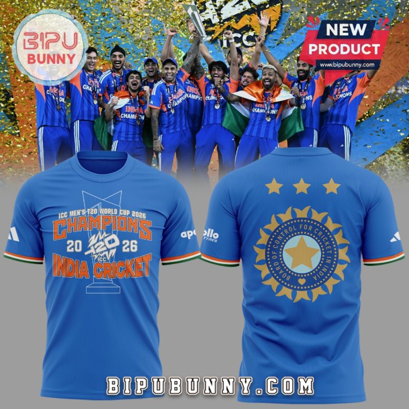India Cricket Champions 2026 T20 World Cup Commemorative T-Shirt India Cricket Champions 2026 T20 World Cup Commemorative T-Shirt