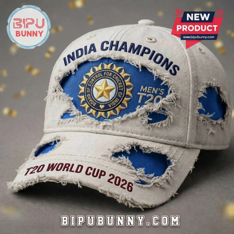 India Cricket Champions T20 World Cup 2026 Distressed Cap