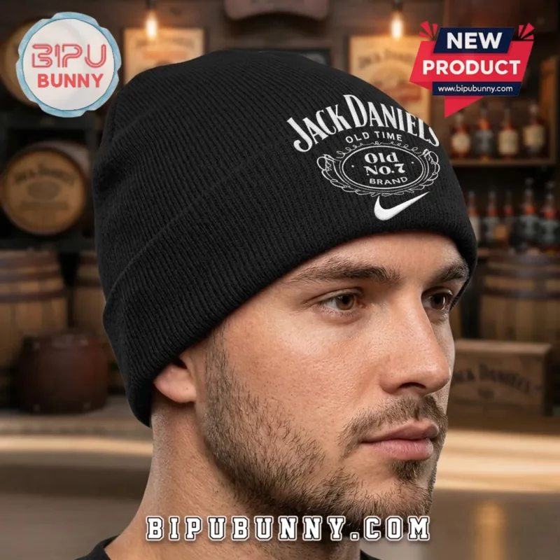 Jack Daniel’s Old No. 7 Whiskey Patchwork Knit Winter Beanie Hat