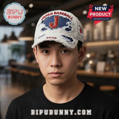 Japan Baseball 2026 Distressed Cotton Embroidered Fashion Cap