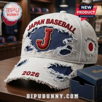 Japan Baseball 2026 Distressed Cotton Embroidered Fashion Cap