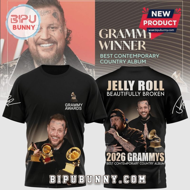 Jelly Roll Grammy Winner 2026 Beautifully Broken Contemporary Album T-Shirt