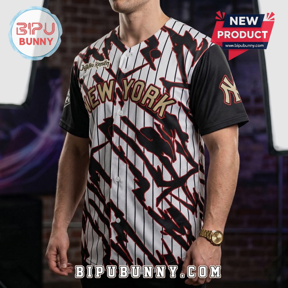 Jujutsu Kaisen MLB Team Inspired Gojo Satoru Design Baseball Jersey Jujutsu Kaisen MLB Team Inspired Gojo Satoru Design Baseball Jersey