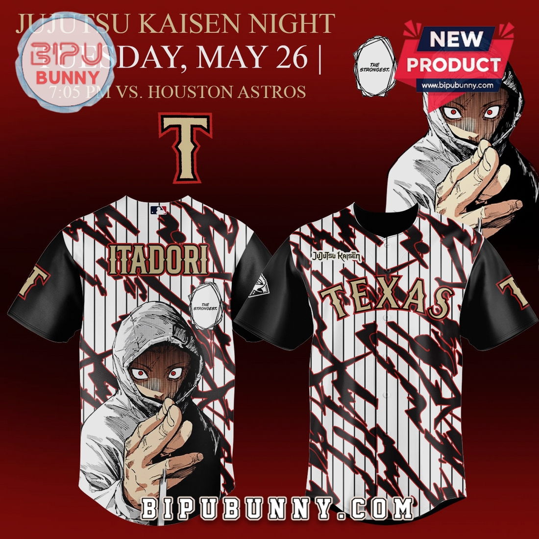 Jujutsu Kaisen MLB Teams 2026 Inspired Baseball Jersey Jujutsu Kaisen MLB Teams 2026 Inspired Baseball Jersey