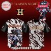 Jujutsu Kaisen Yuta Okkotsu baseball jersey: white, black, red accents; 'Astros' text; anime graphic!