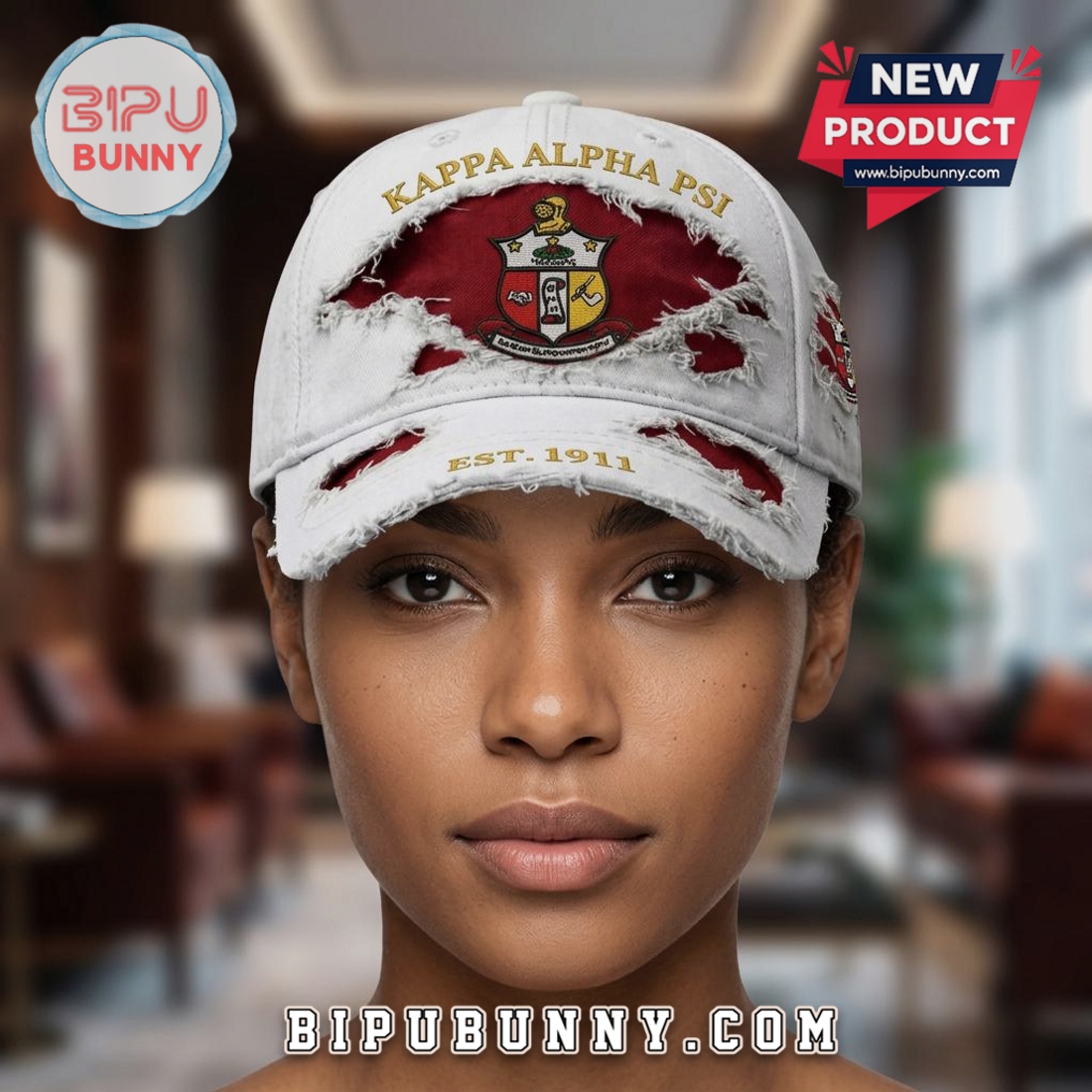 Kappa Alpha Psi Est. 1911 Distressed Embroidered Fashion Cap Kappa Alpha Psi Est. 1911 Distressed Embroidered Fashion Cap