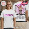 White tee with Kesha logo, 2026 tour dates! Purple letters! Concert merch!