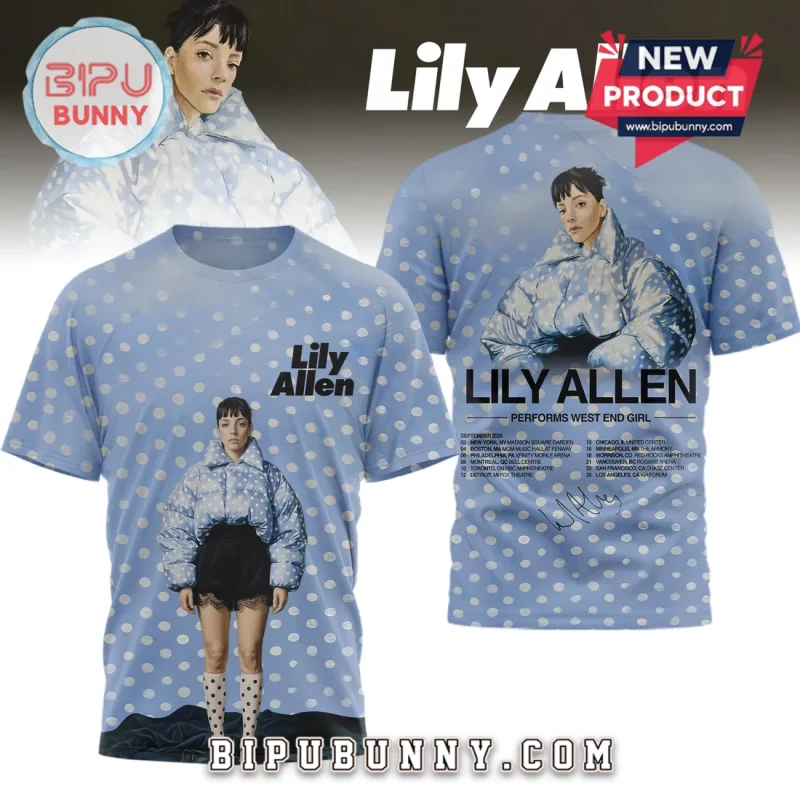 Lily Allen West End Girl Tour 2026 Concert Merchandise 3D T-Shirt