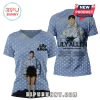 Light blue polka dot t-shirt featuring Lily Allen, 'Performs West End Girl' text, and tour dates graphic!