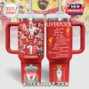 Liverpool Football Club tumbler featuring players, logo, and Premier League Champions trophy!
