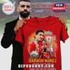 Red tee with Darwin Nunez graphic design! Features Liverpool Football Club logo and text: DARWIN NUNEZ PREMIER LEAGUE 2024-25!