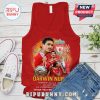 Red Liverpool tank top featuring Darwin Nunez, text: DARWIN NUN, Premier League 20, EFL Cup 2023, FA Community, THANK YOU FOR!