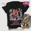 Black t-shirt features Diogo Jota's images, his name, Liverpool F.C. details, and 'Thank you for the memo'.!