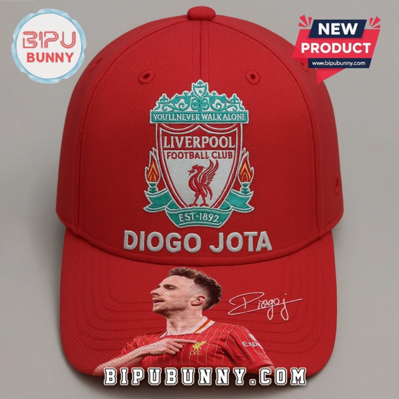 Liverpool Diogo Jota Player Graphic Signature Design Baseball Cap