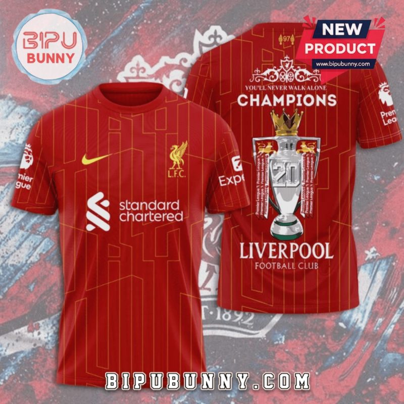 Liverpool FC Champions 20th Premier League Winners Shirt