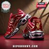 Red and gold sneakers with 'You'll Never Walk Alone,' 'Diogo Jota,' and '1996-2025' text design elements.!