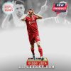 Diogo Jota figurine wearing a red Liverpool soccer uniform, making glasses gesture with hands and the years 1996-2025.!