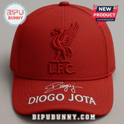 Liverpool FC Diogo Jota Signature Red Soccer Premium Baseball Cap