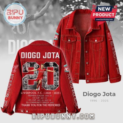 Liverpool FC Diogo Jota Tribute 1996-2025 Graphic Denim Jacket