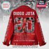 Diogo Jota-themed red denim jacket featuring the player's name, number, and Liverpool FC achievements.!